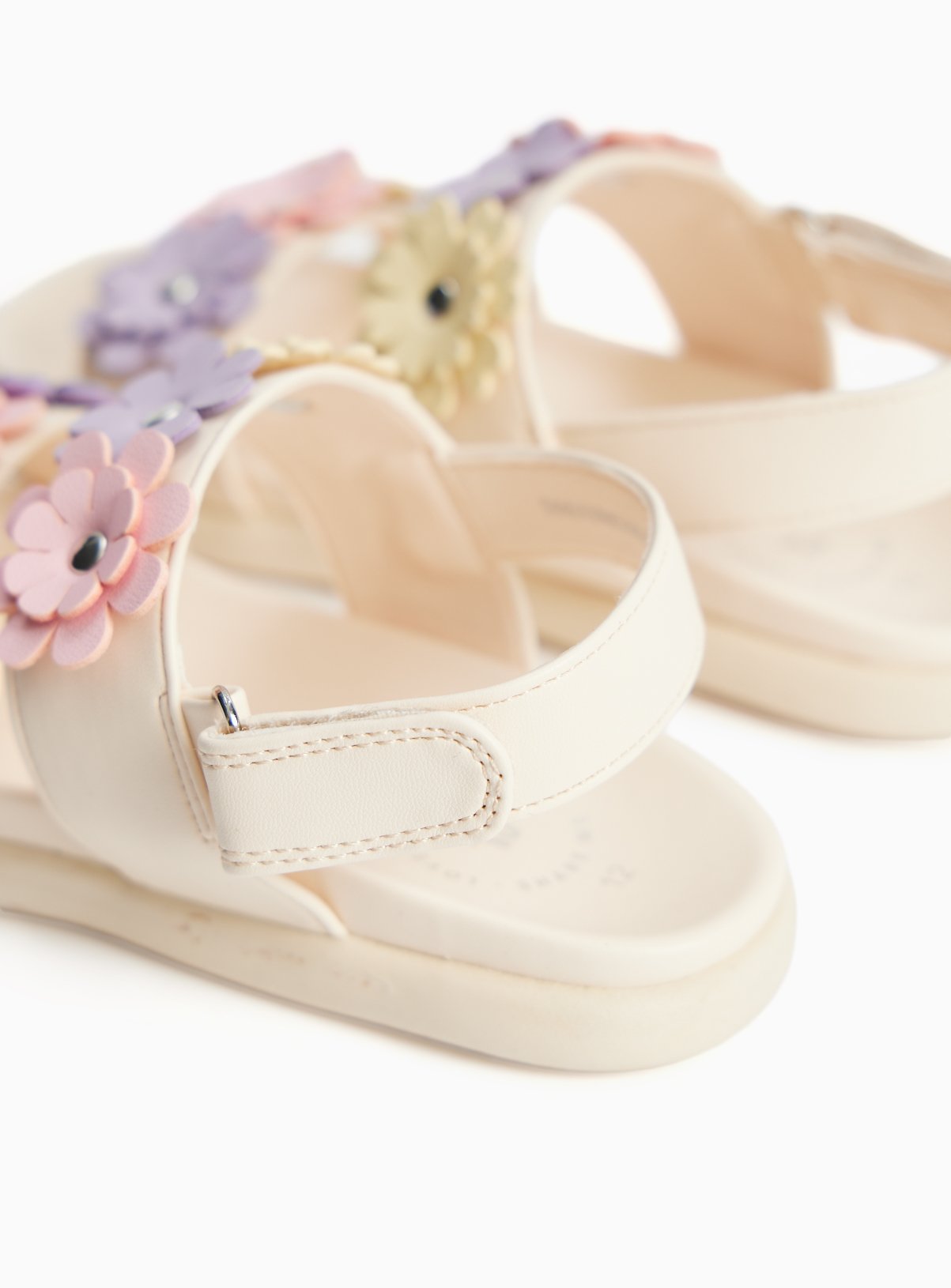 Cream Flower Detail Footbed Sandals 6 Infant - Image 4 thumbnail