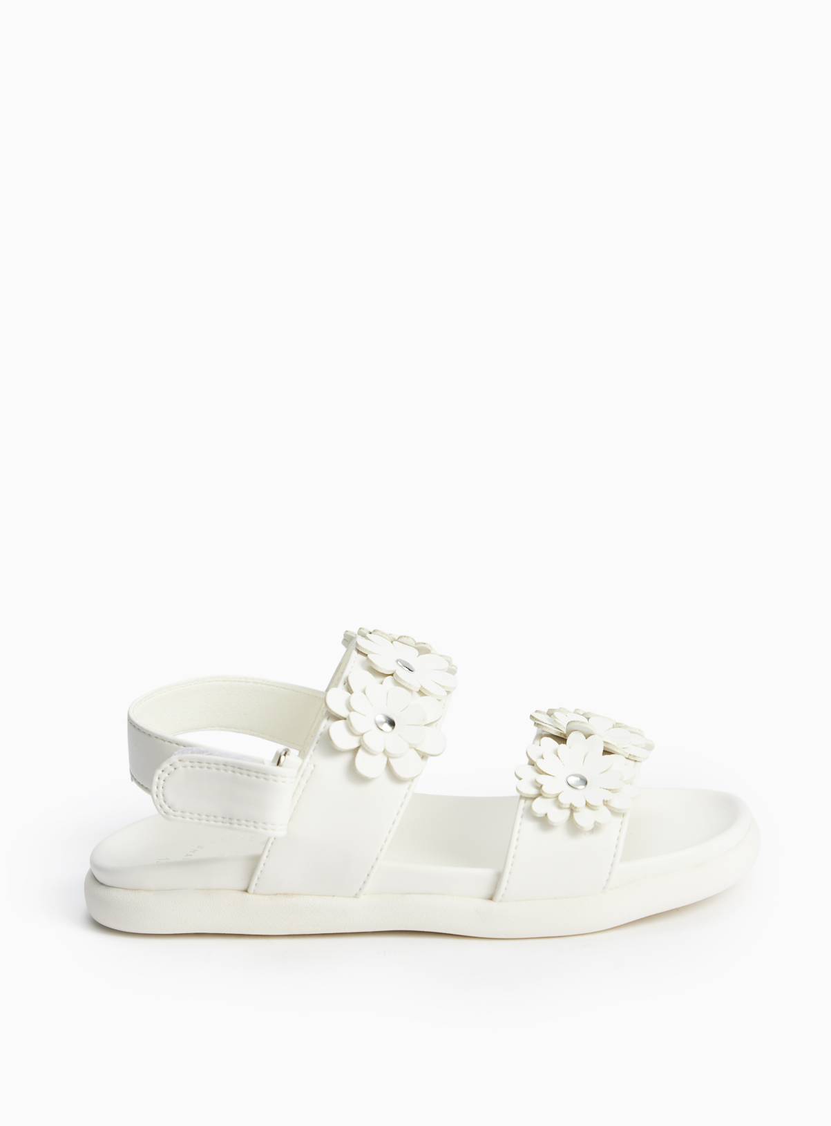 White Flower Detail Footbed Sandals 9 Infant - Image 1