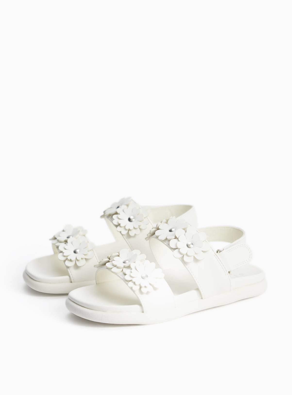 White Flower Detail Footbed Sandals 9 Infant - Image 2
