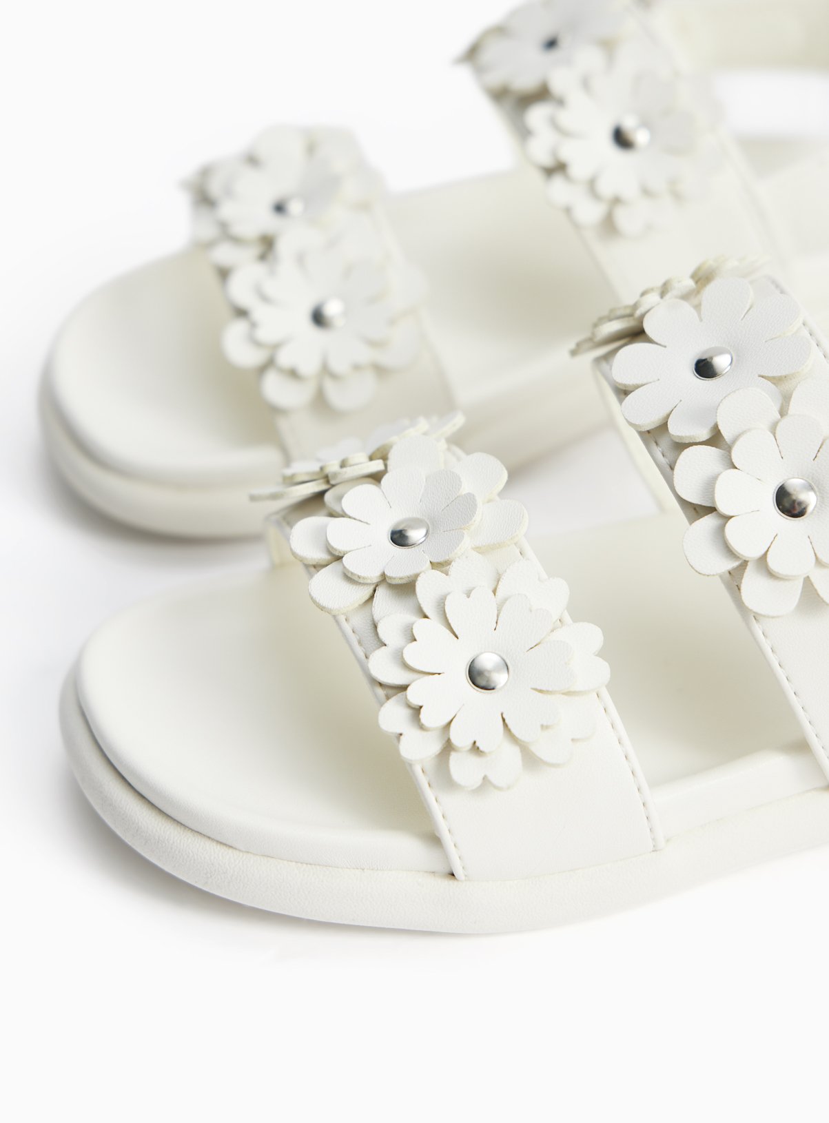 White Flower Detail Footbed Sandals 9 Infant - Image 3 thumbnail