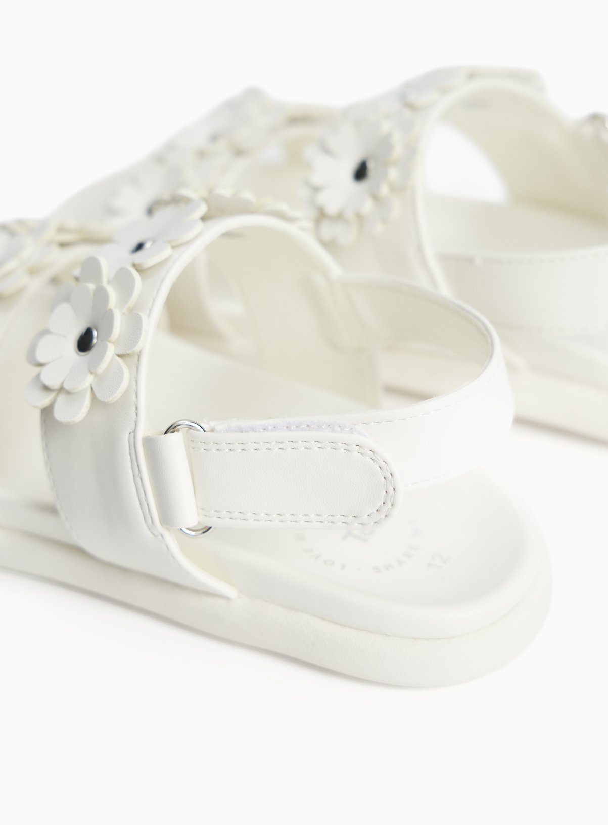 White Flower Detail Footbed Sandals 9 Infant - Image 4 thumbnail