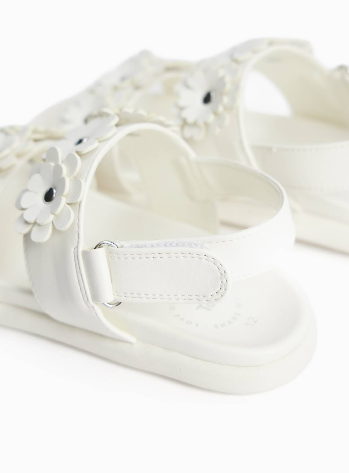 White Flower Detail Footbed Sandals 9 Infant - Image 4