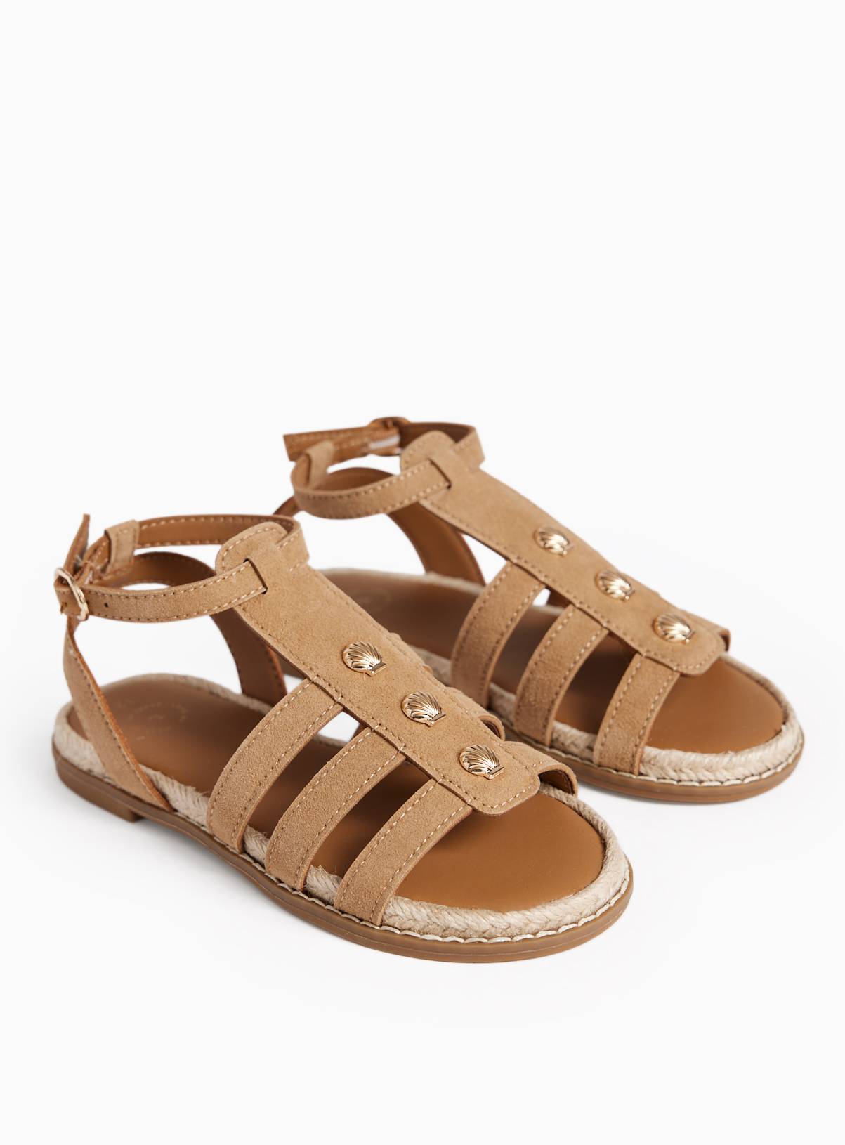 Stone Gold Shell Detail Gladiator Sandals 13 Infant - Image 4