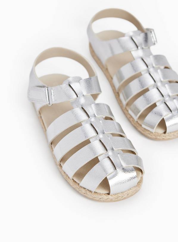 Silver Metallic Fisherman Sandals 10 Infant