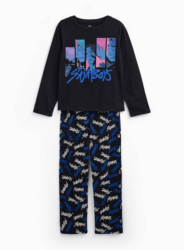 Black KPop Demon Hunters Saja Boys Pyjama Set 7-8 years