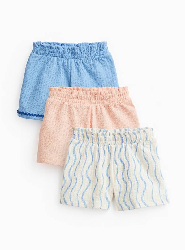 Slub Wave Ric Rac Shorts 3 Pack 5-6 years