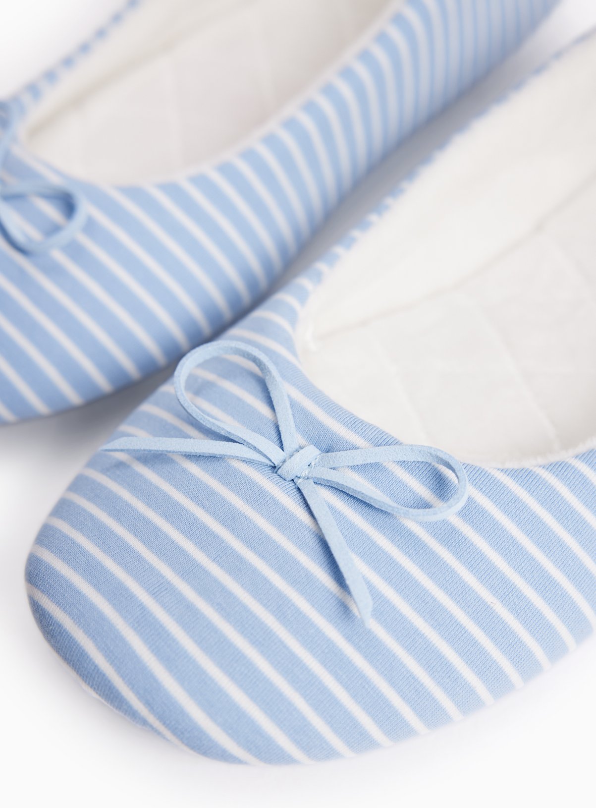 Blue Stripe Print Ballerina Slippers 8 - Image 3 thumbnail