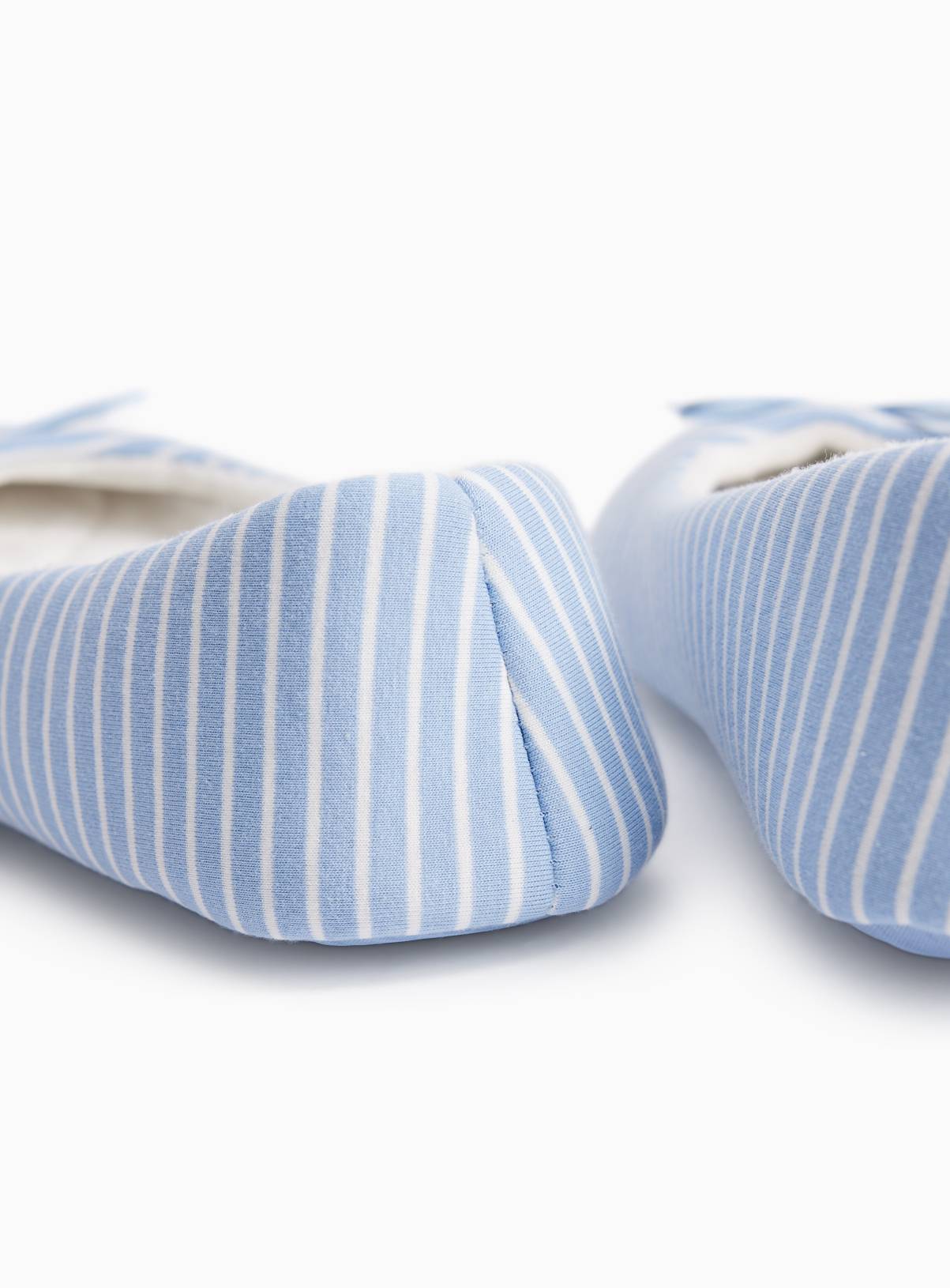 Blue Stripe Print Ballerina Slippers 8 - Image 4