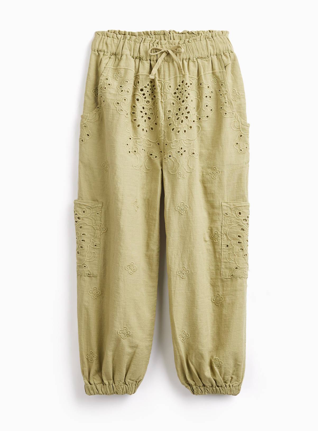 Khaki Embroidered Trousers 11 years - Image 1