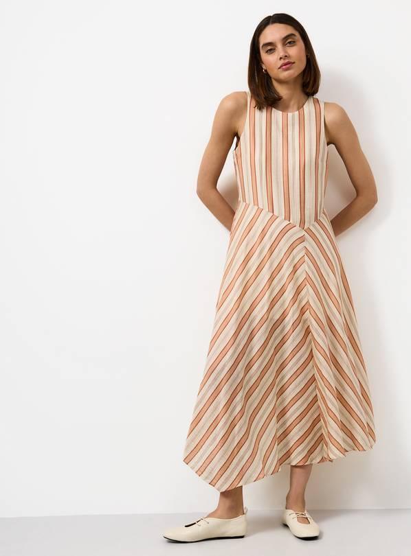 Orange Stripe Racer Back Shift Dress 20