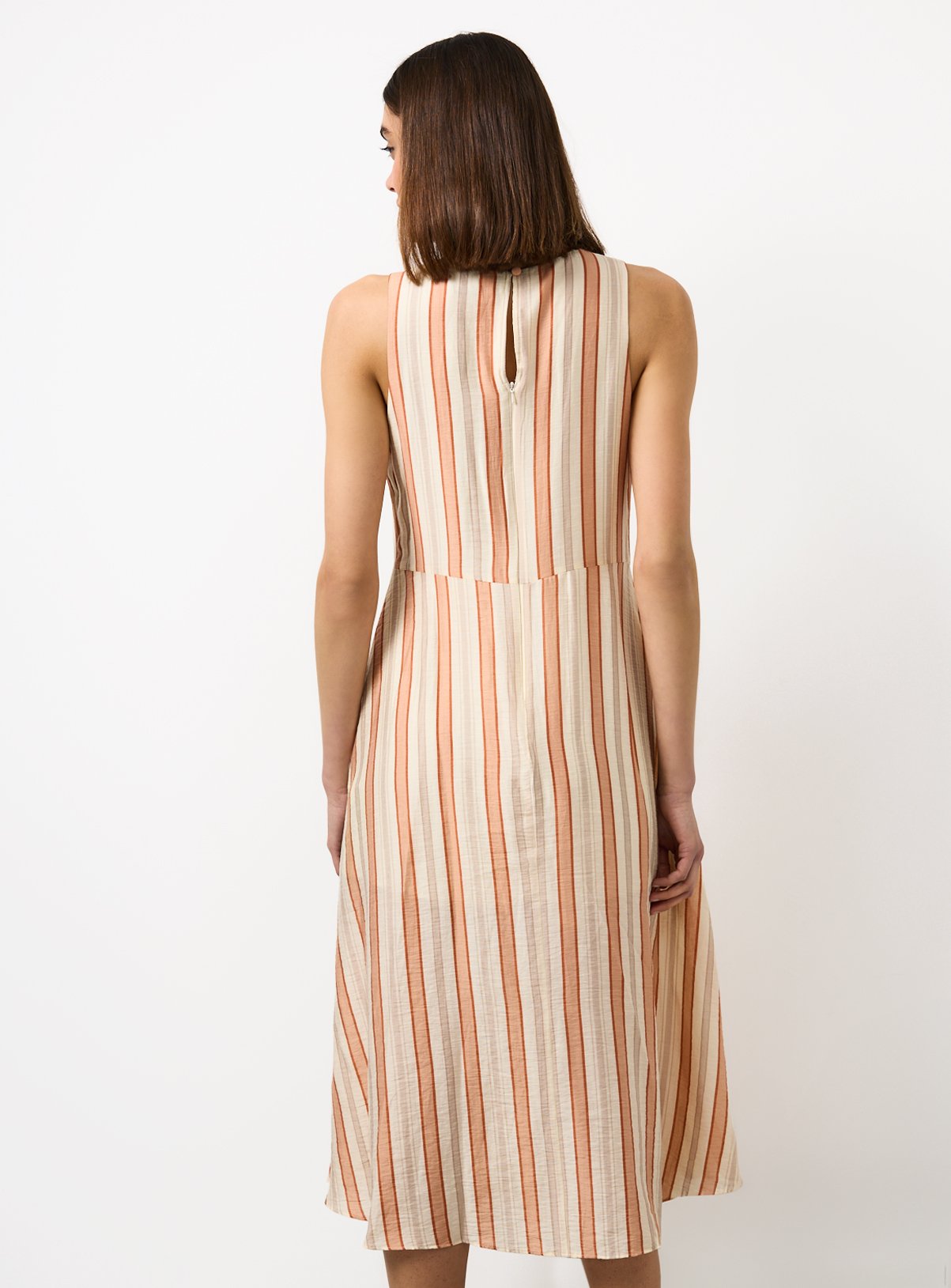 Orange Stripe Racer Back Shift Dress 10 - Image 4 thumbnail