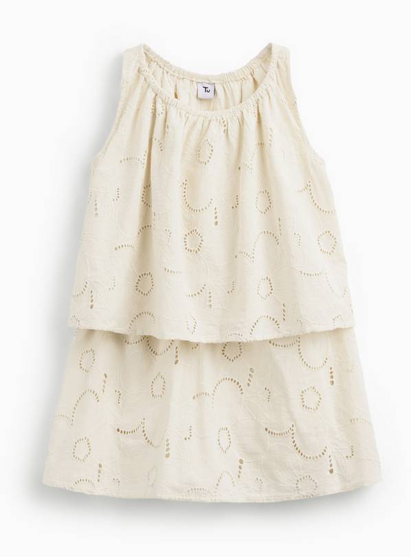 Cream Floral Broderie Top & Skirt Set 4-5 years
