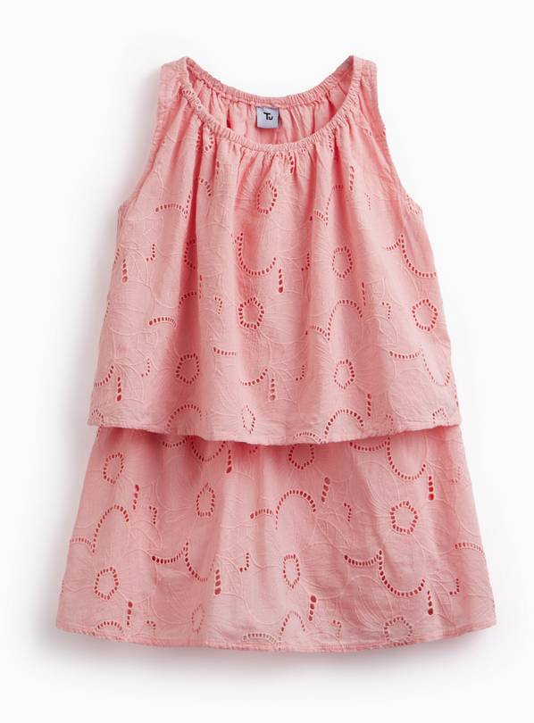 Pink Floral Broderie Top & Skirt Set 4-5 years