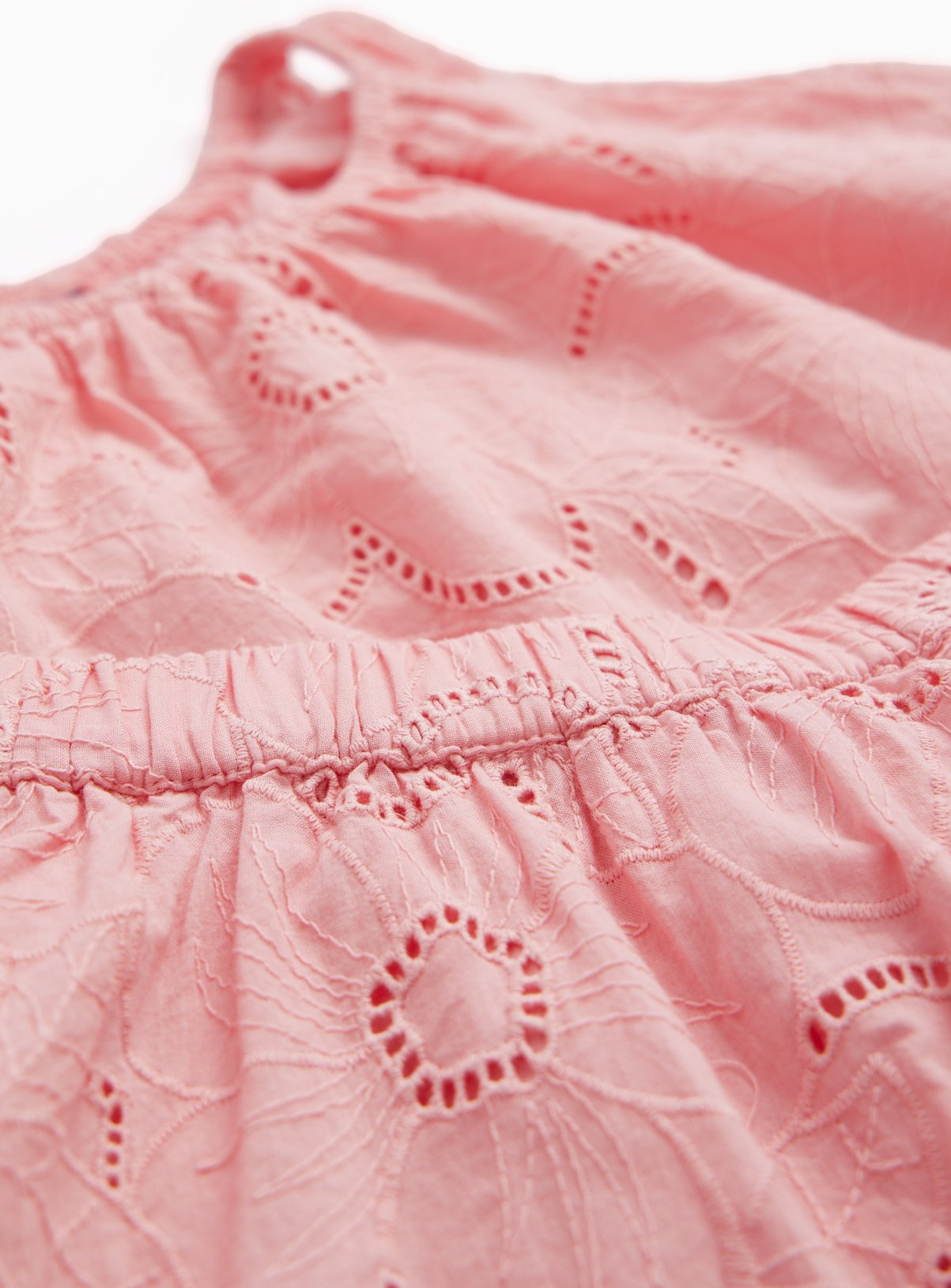 Pink Floral Broderie Top & Skirt Set 3-4 years - Image 2 thumbnail