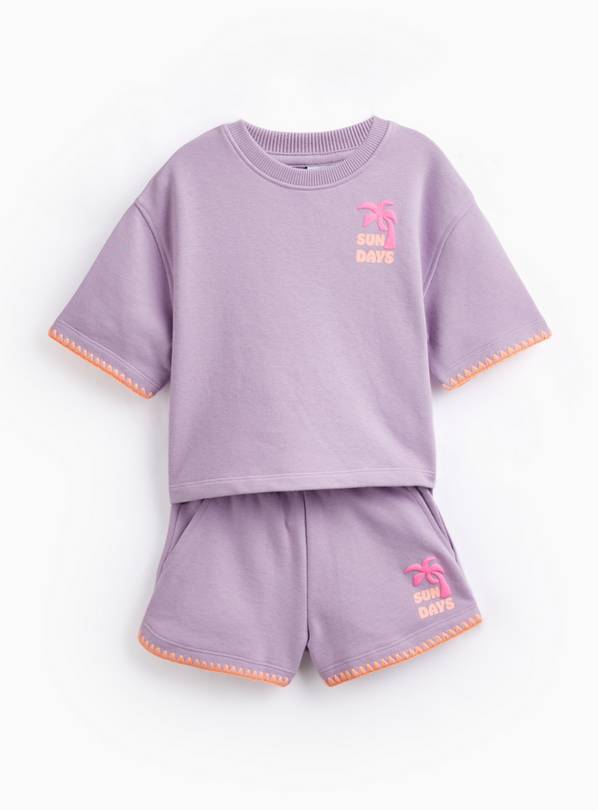 Lilac Sun Days Graphic T-Shirt & Shorts Sweat Set 1-2 years