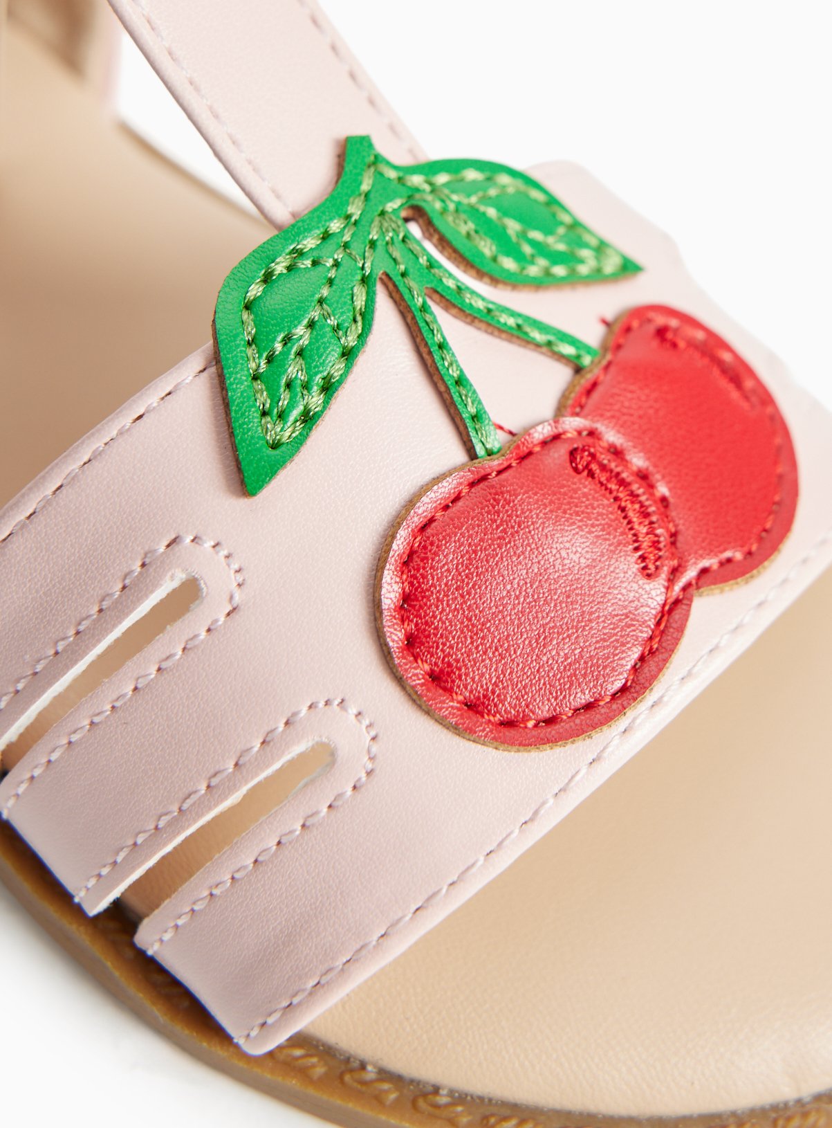 Pink Cherry Detail Strappy Sandals 8 Infant - Image 3 thumbnail