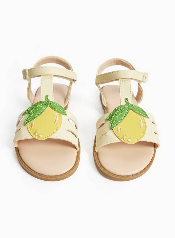 Yellow Lemon Detail Strappy Sandals 13 Infant