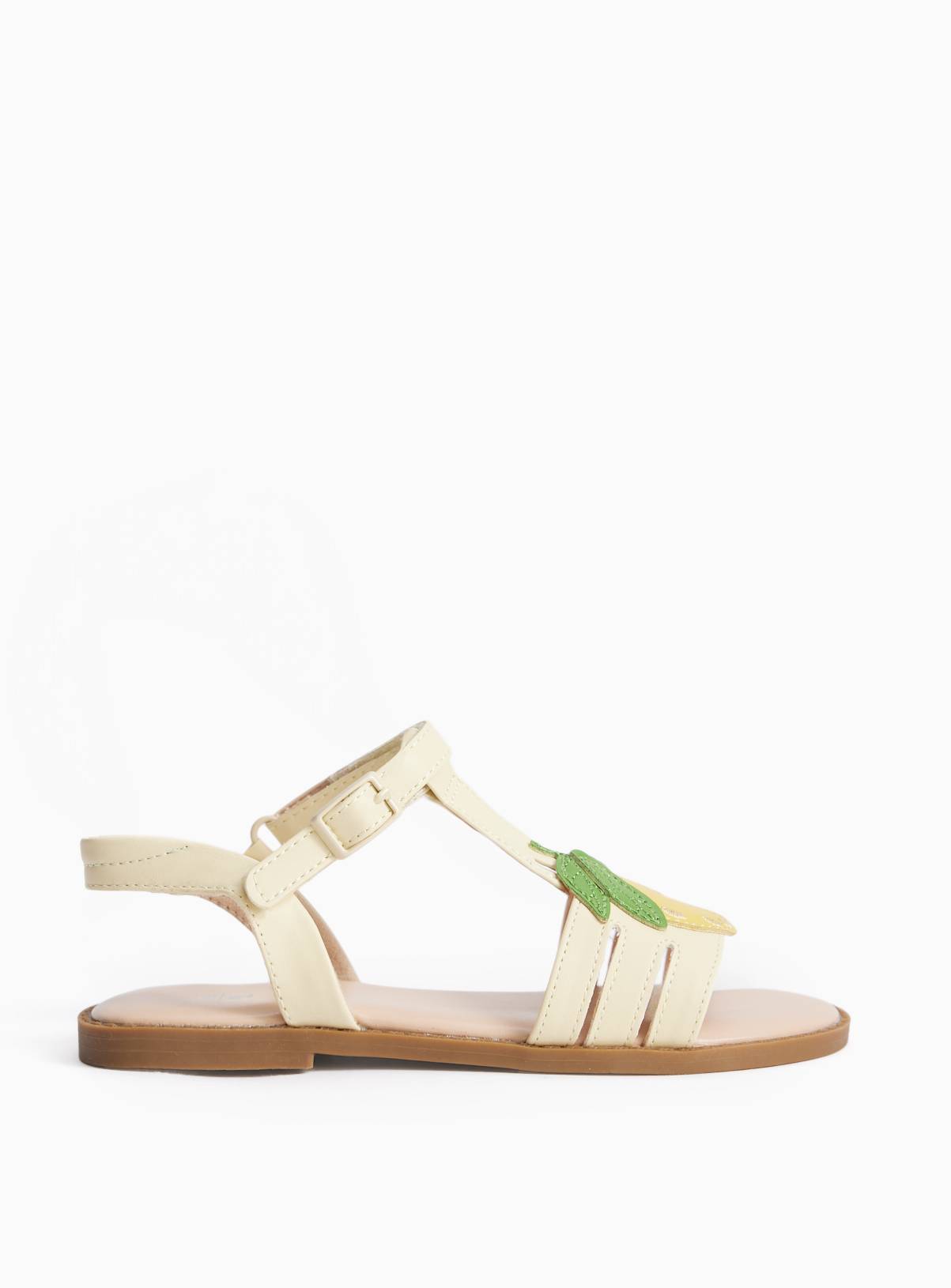 Yellow Lemon Detail Strappy Sandals 12 Infant - Image 2