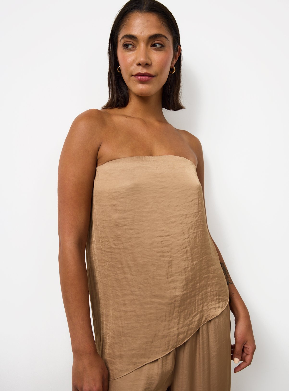 Gold Bandeau Style Asymmetric Hem Top 8 - Image 2 thumbnail