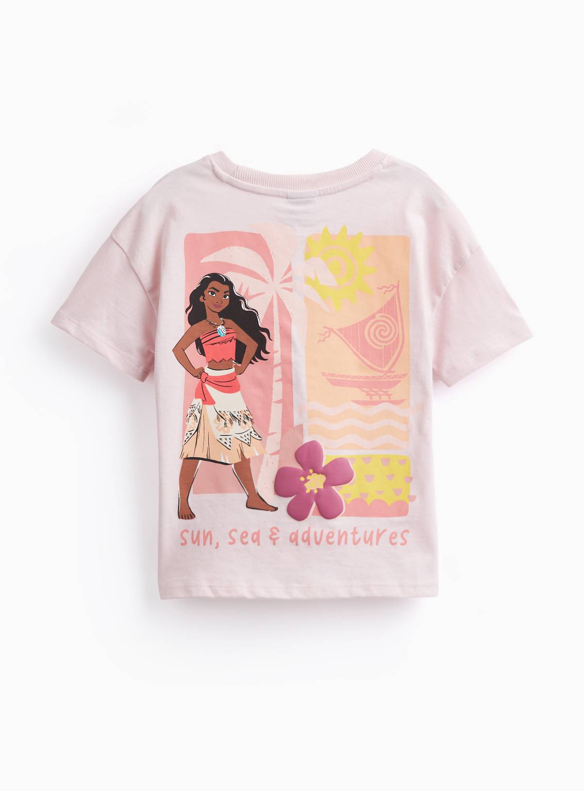 Pink Disney Moana T-Shirt & Cycle Shorts Set 1-2 years - Image 2
