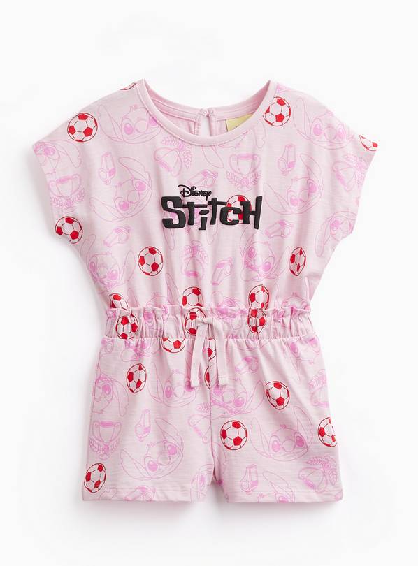 Pink Lilo & Stitch Football Print Shortie Pyjamas 1-2 years