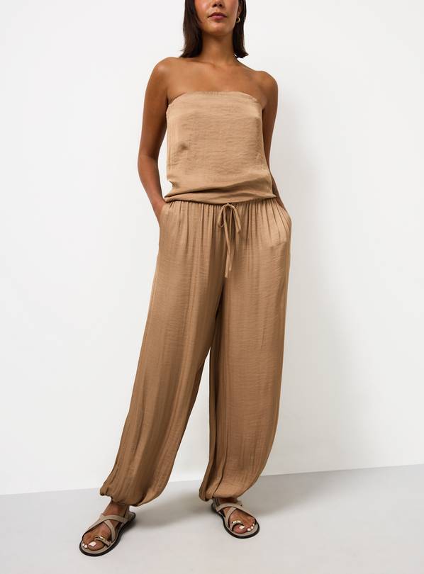 Gold Satin Balloon Leg Co-ord Trousers 20