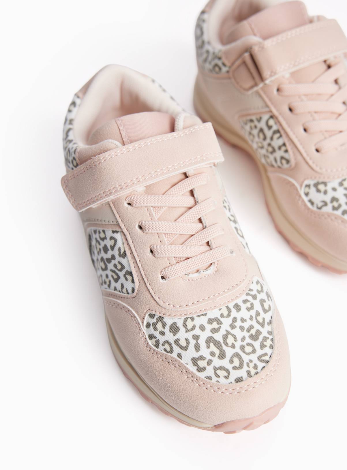 Pink Leopard Print Panel Trainers 12 Infant - Image 2