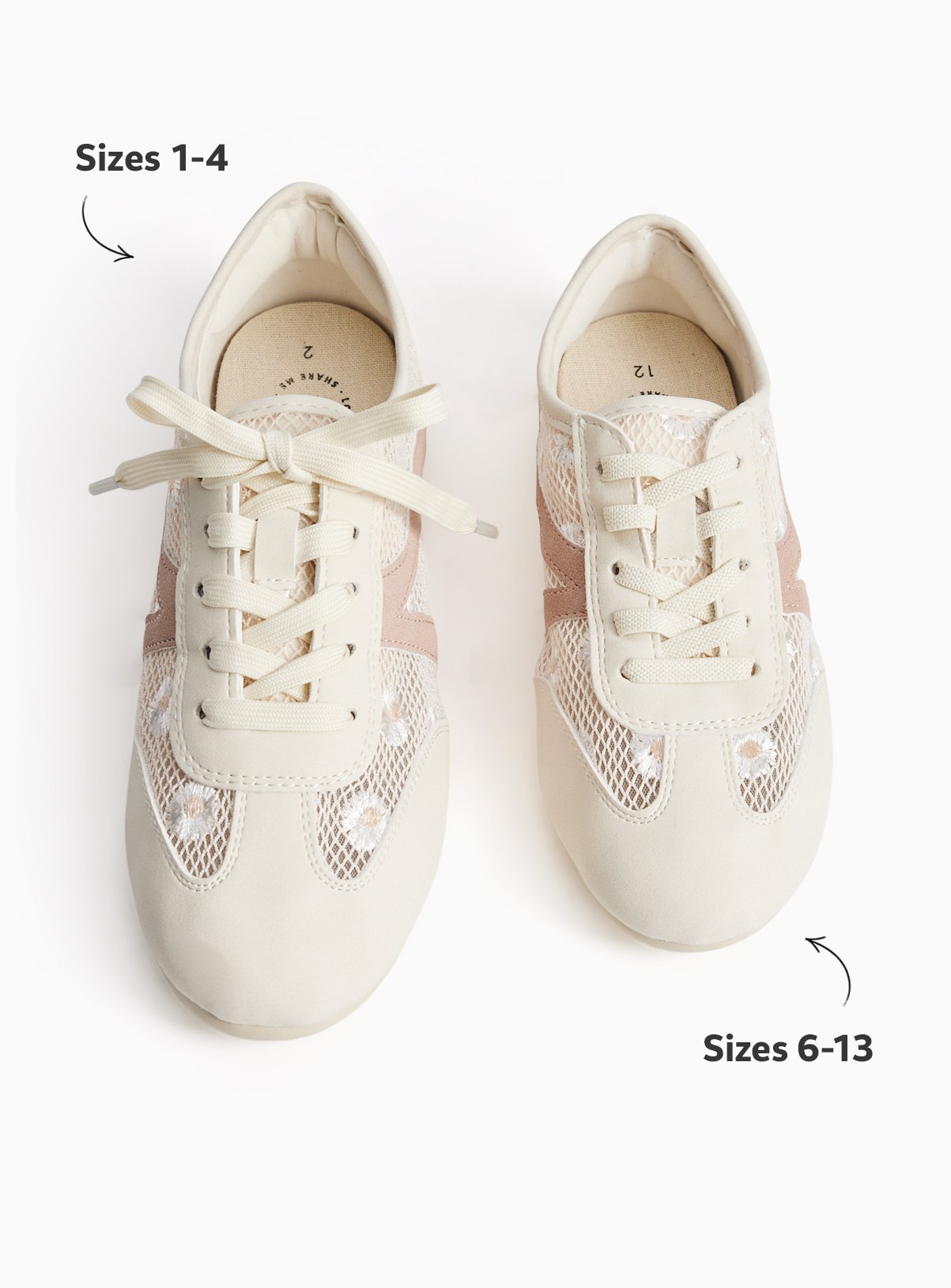 Cream Mesh Detail Low Profile Trainers 7 Infant - Image 2 thumbnail