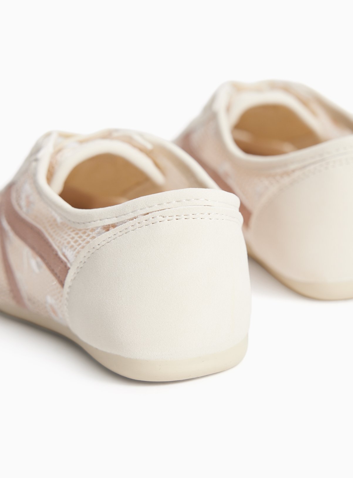 Cream Mesh Detail Low Profile Trainers 7 Infant - Image 5 thumbnail