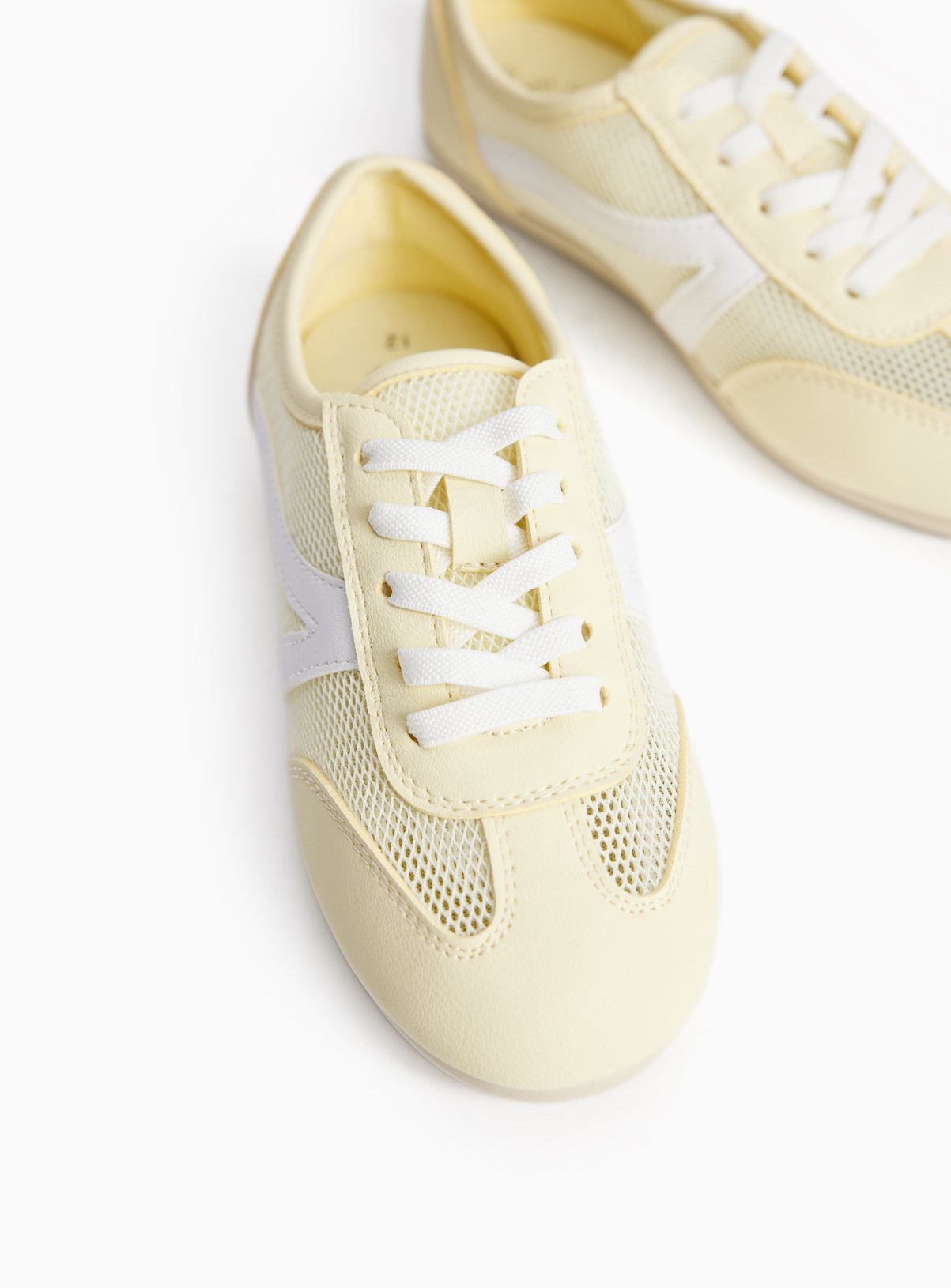 Yellow Mesh Detail Low Profile Trainers 4 - Image 1 thumbnail