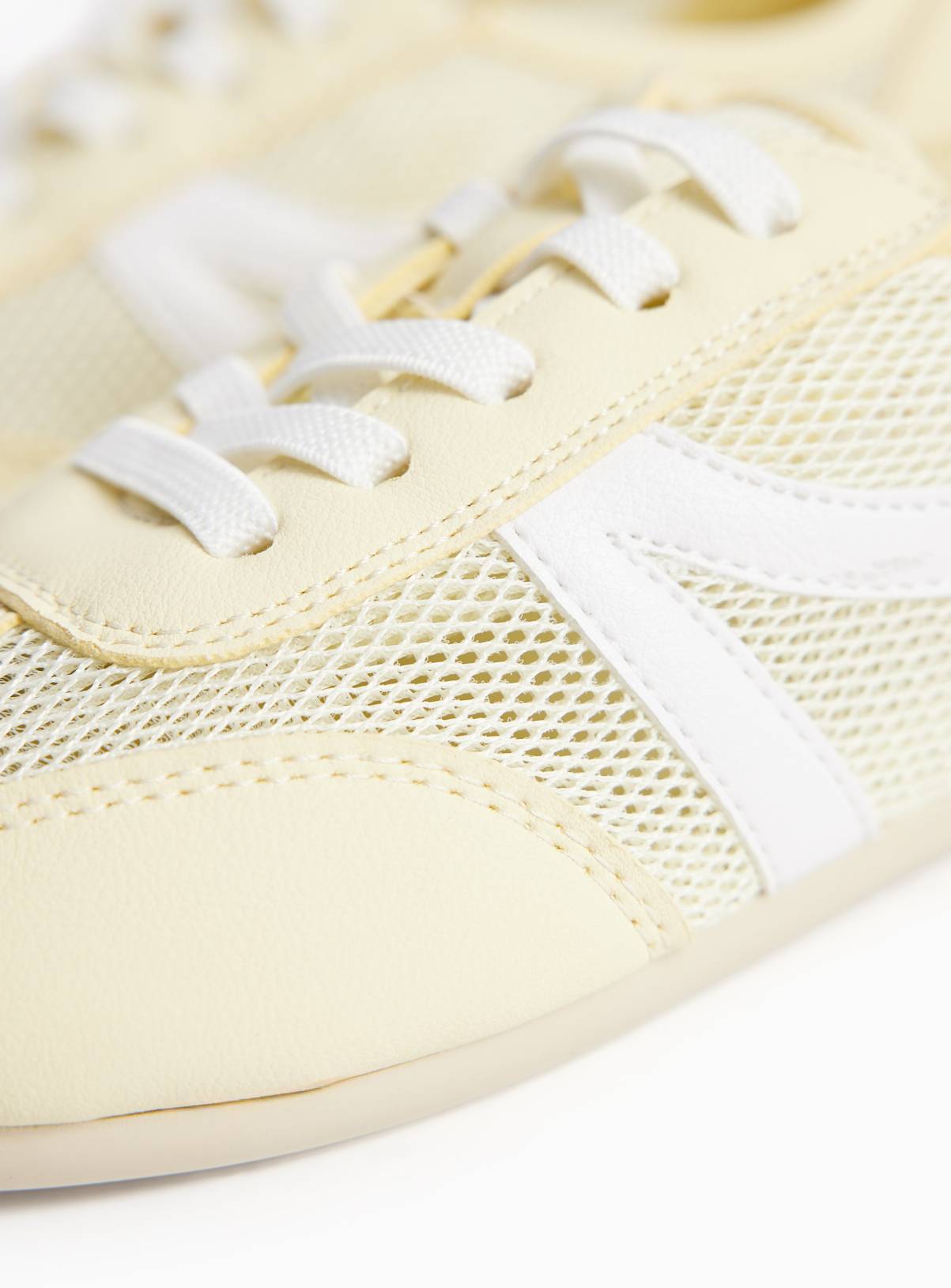 Yellow Mesh Detail Low Profile Trainers 4 - Image 3