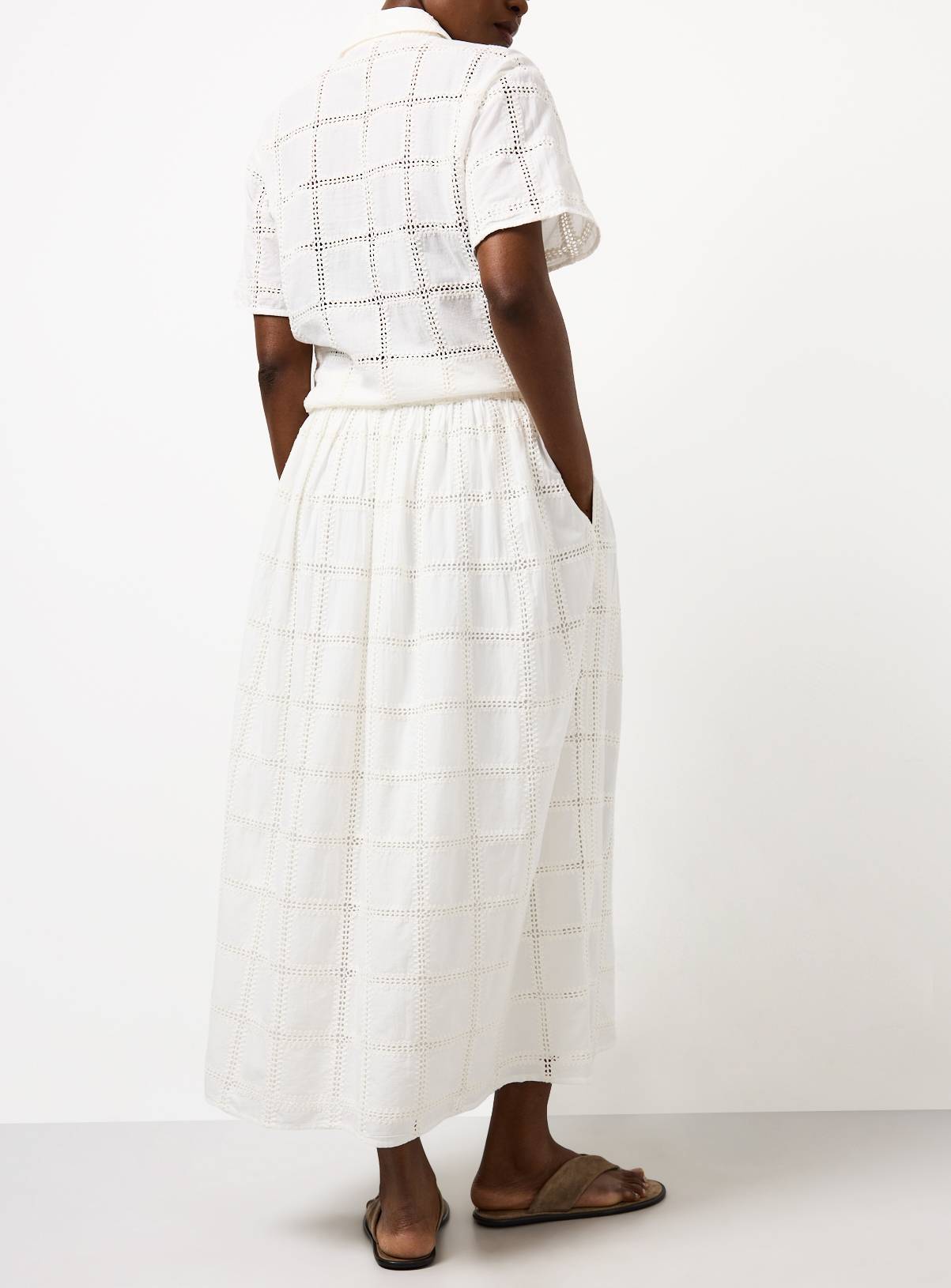 White Broderie Co-ord Full Skirt 10 - Image 5