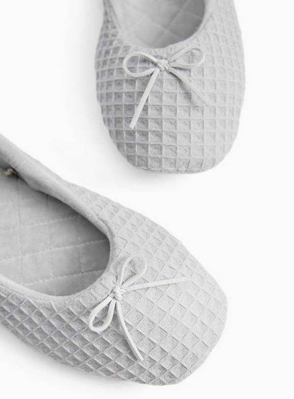 Grey Waffle Ballerina Slippers 3