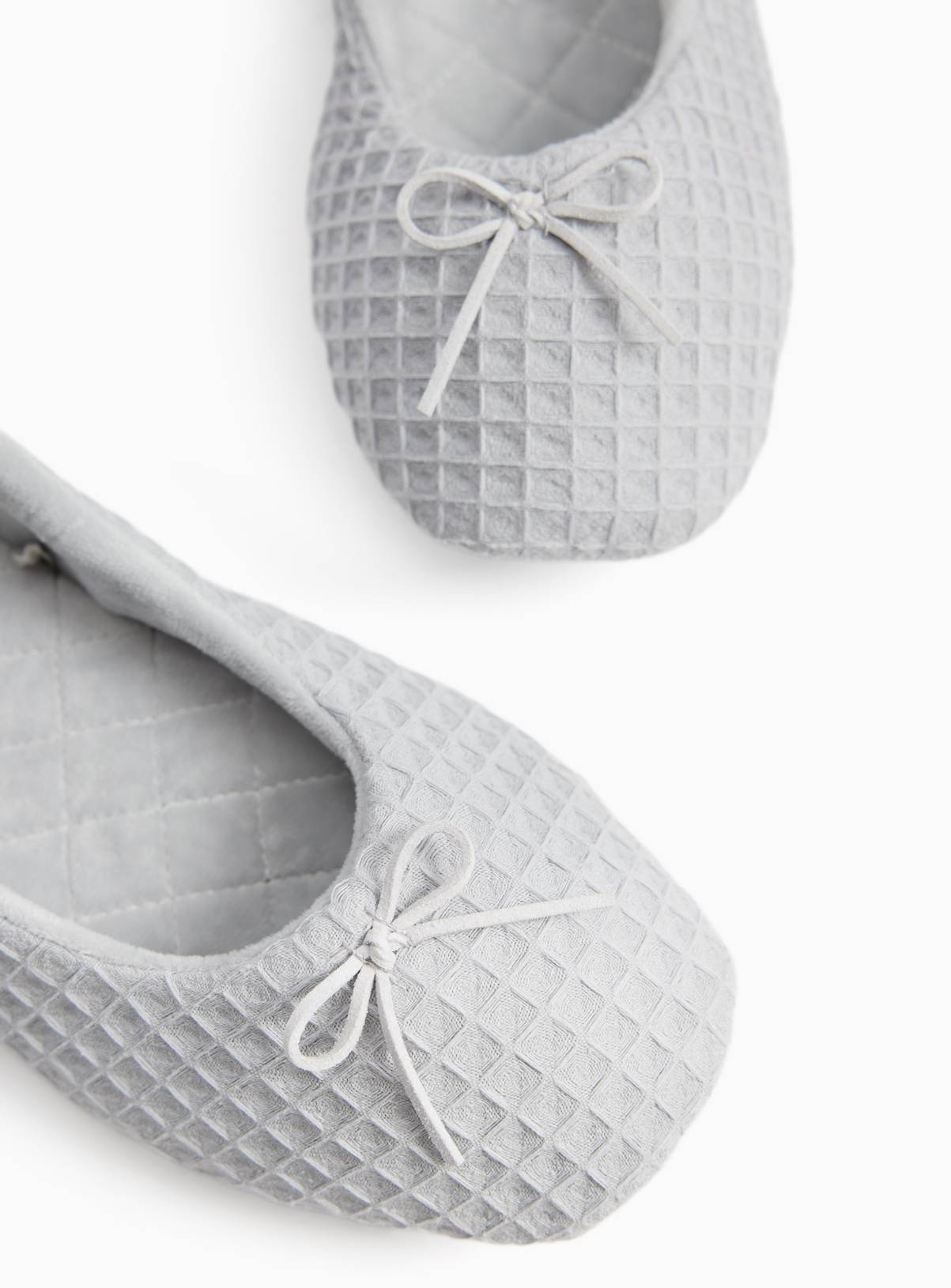 Grey Waffle Ballerina Slippers 4 - Image 1