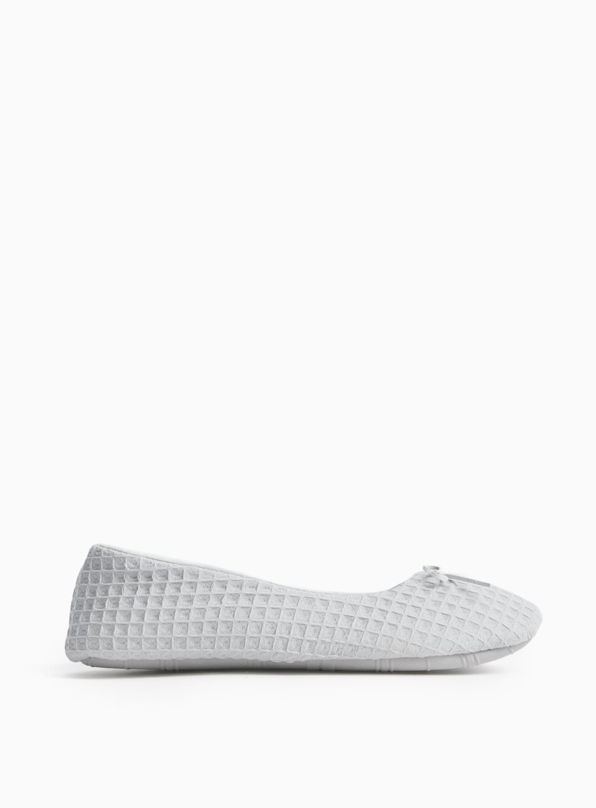 Grey Waffle Ballerina Slippers 4 - Image 3 thumbnail