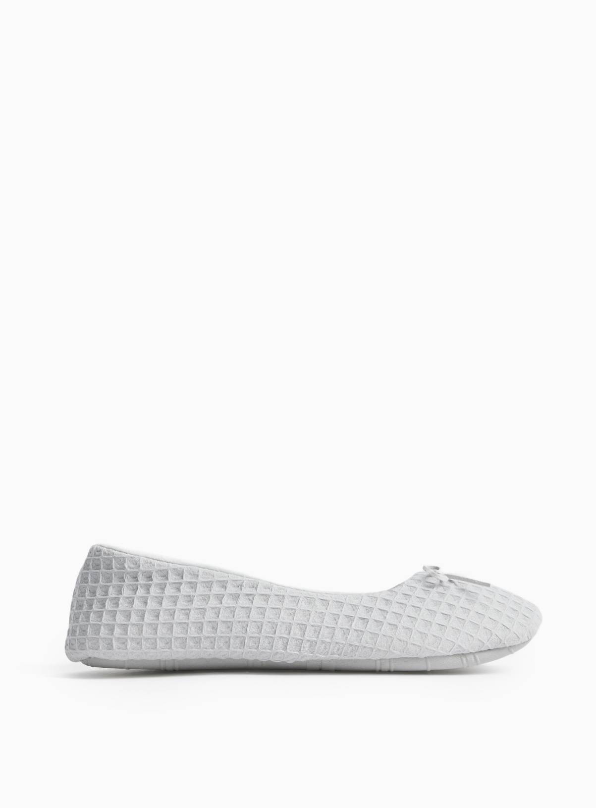 Grey Waffle Ballerina Slippers 4 - Image 3