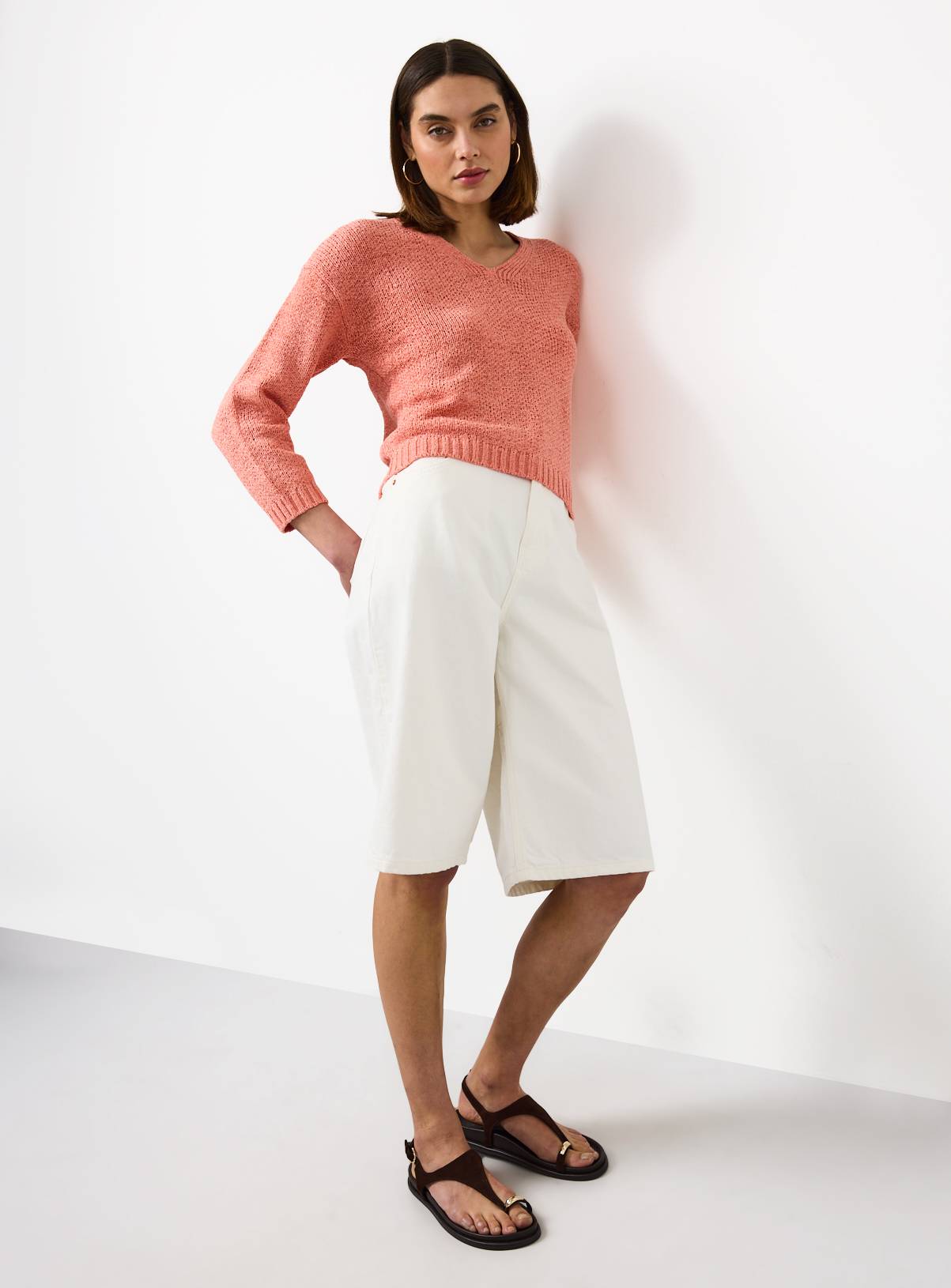 Coral V Neck Knitted Jumper XL - Image 2