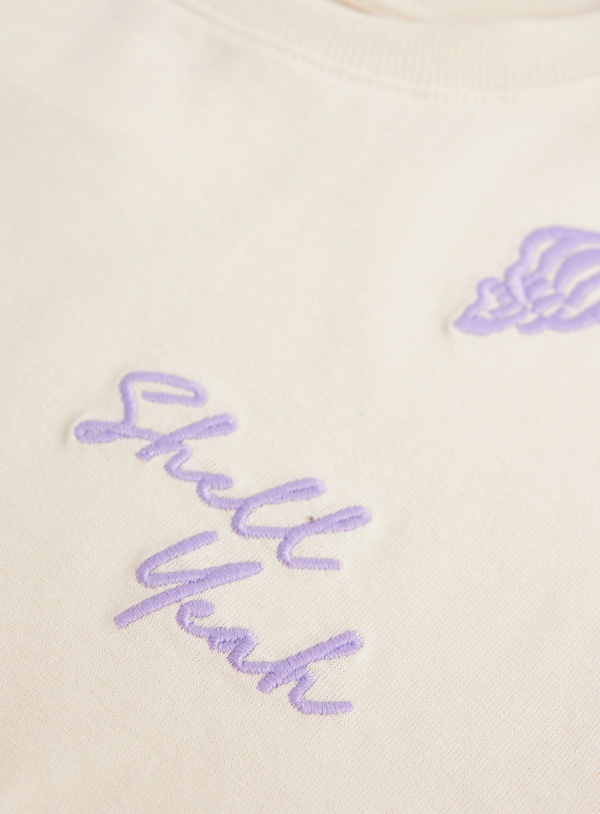 Cream Beach Embroidered Boxy Fit T-Shirt 13 years - Image 2 thumbnail