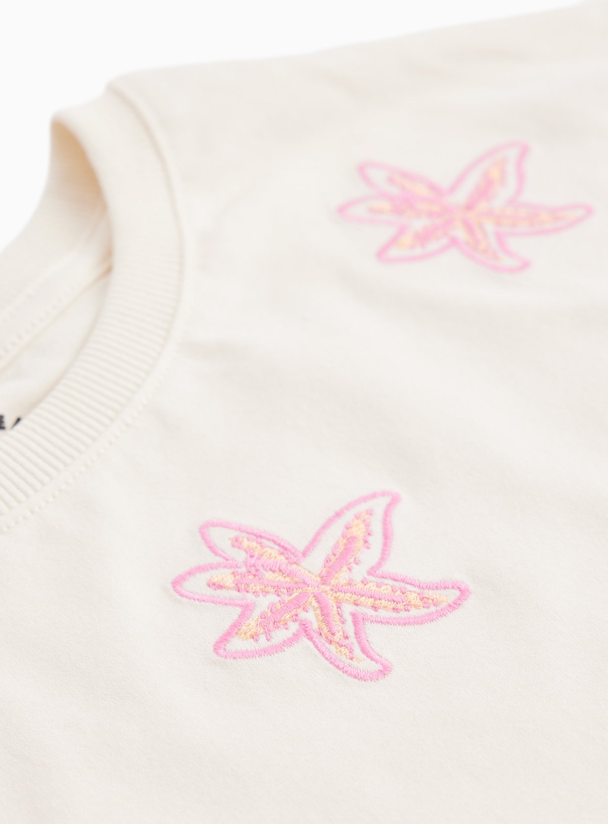 White Floral Embroidered Boxy Fit T-Shirt 13 years - Image 2 thumbnail