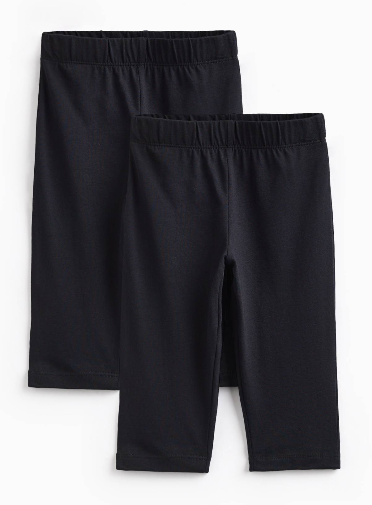 Black Longer Length Cycling Shorts 2 Pack 11 years - Image 1