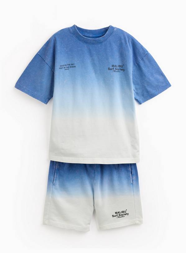 Blue Ombre Sun Bleached T-Shirt & Shorts Set 8 years