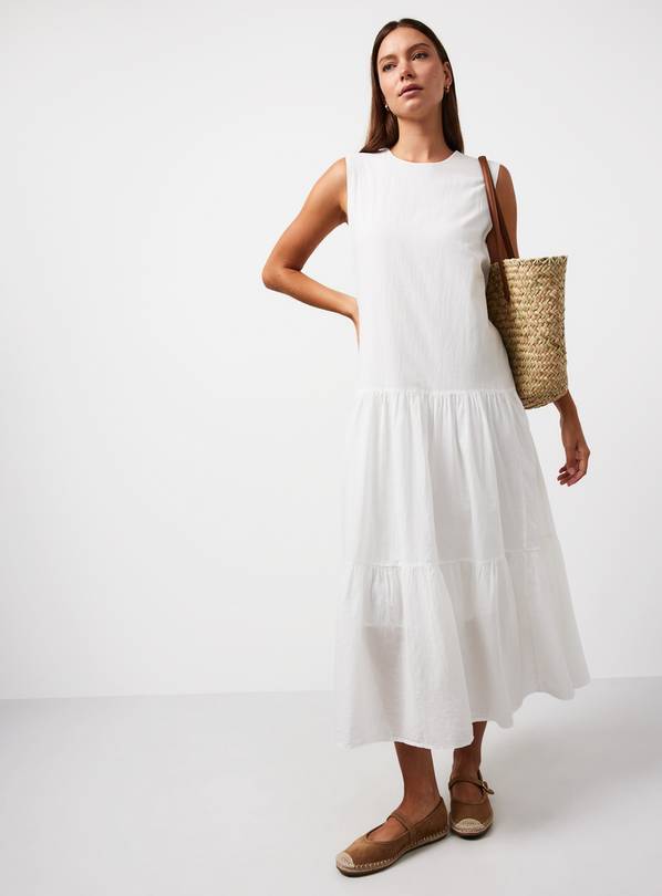 sachin and babi light blue dress Buy White Drop Waist Sleeveless Tiered Dress 14 | Midaxi