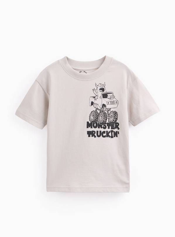 Grey Monster Truck Graphic T-Shirt. 6-7 years