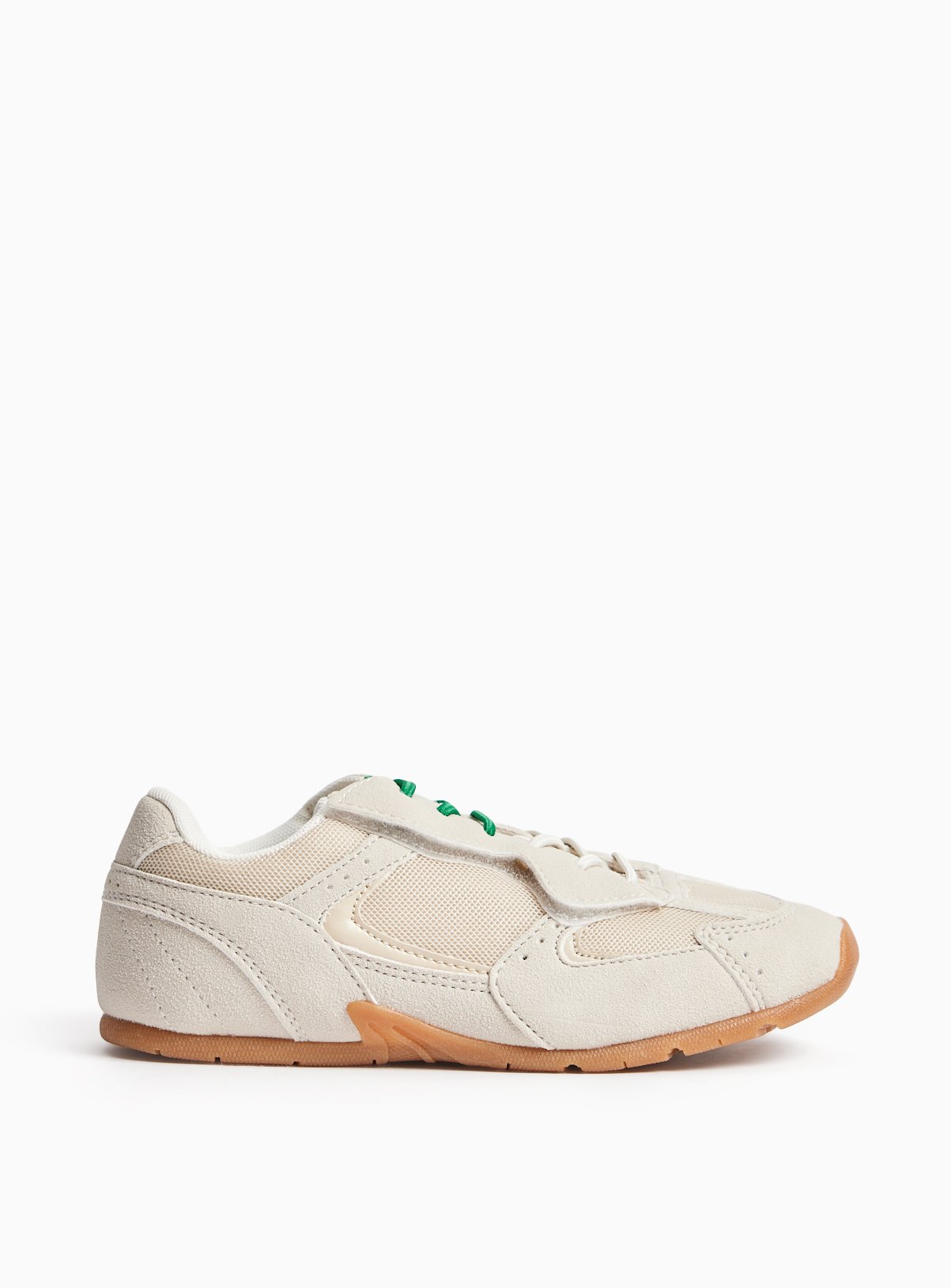 Cream Low Profile Contrast Lace Trainers 10 Infant - Image 4 thumbnail