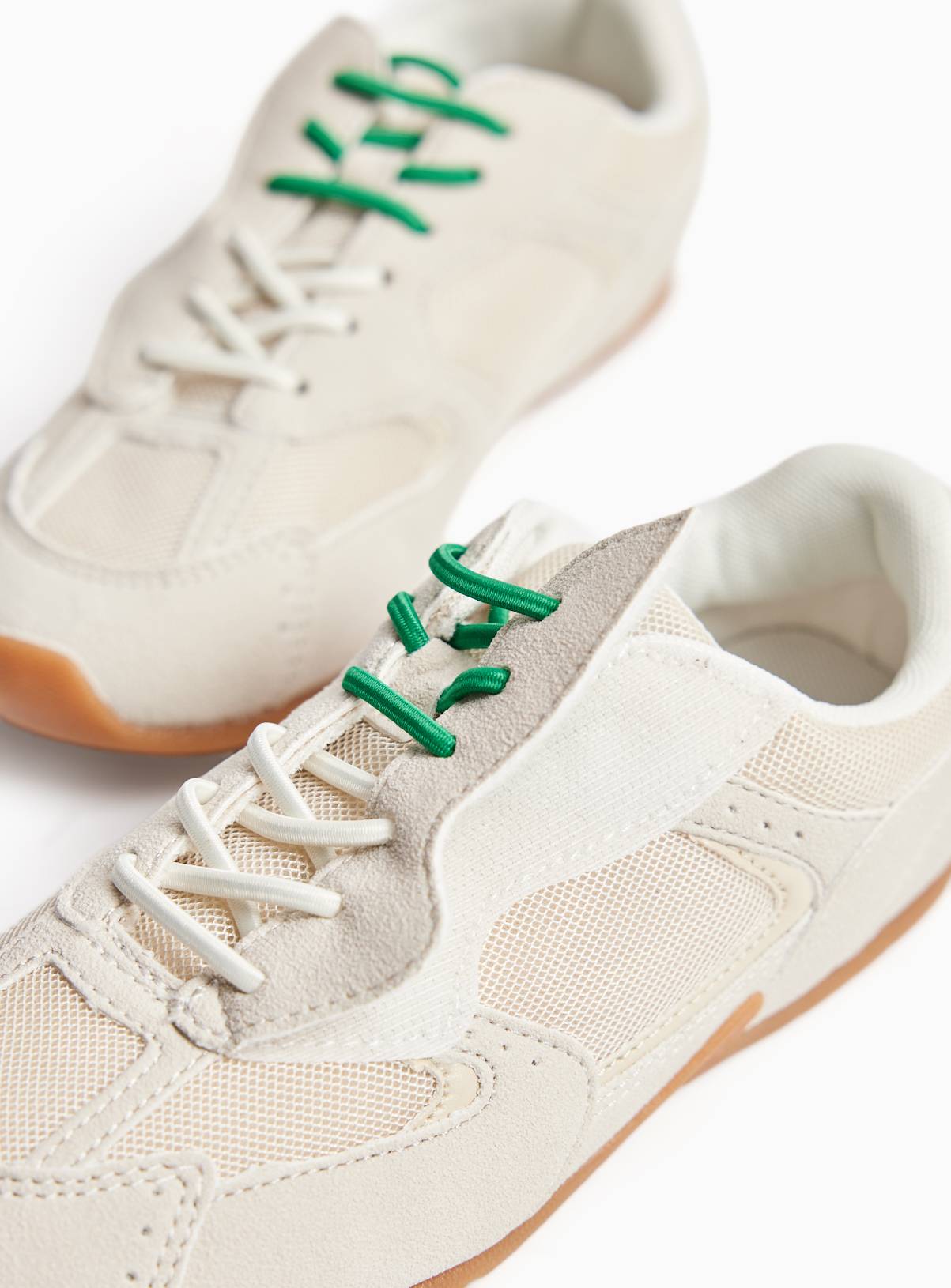 Cream Low Profile Contrast Lace Trainers 10 Infant - Image 5