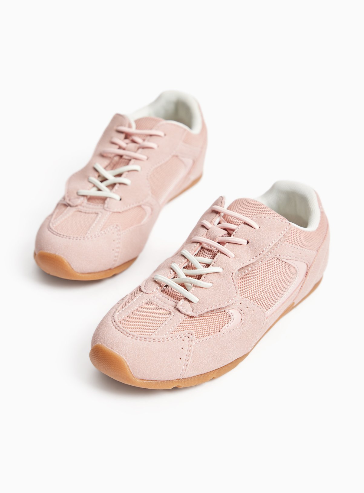 Pink Low Profile Contrast Lace Trainers 12 Infant - Image 1 thumbnail
