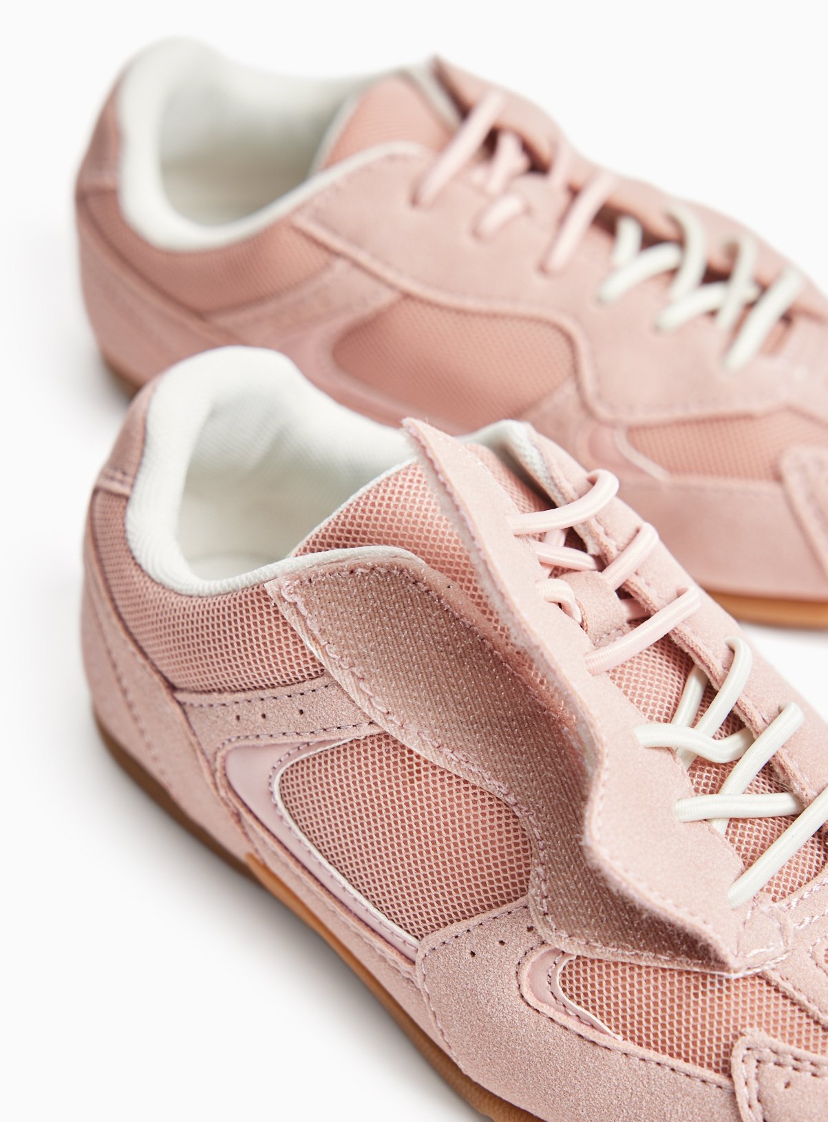 Pink Low Profile Contrast Lace Trainers 12 Infant - Image 3 thumbnail