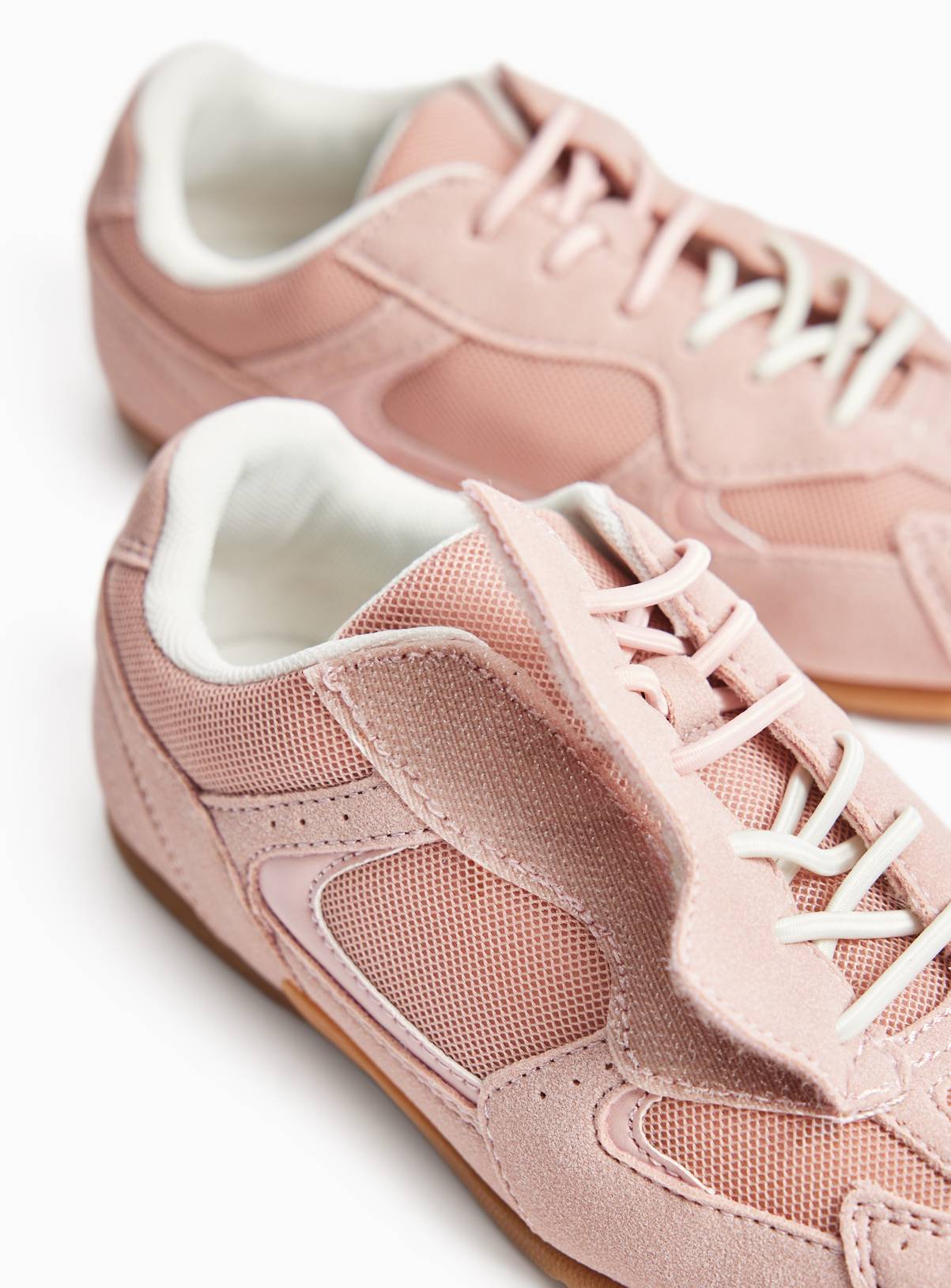 Pink Low Profile Contrast Lace Trainers 12 Infant - Image 3