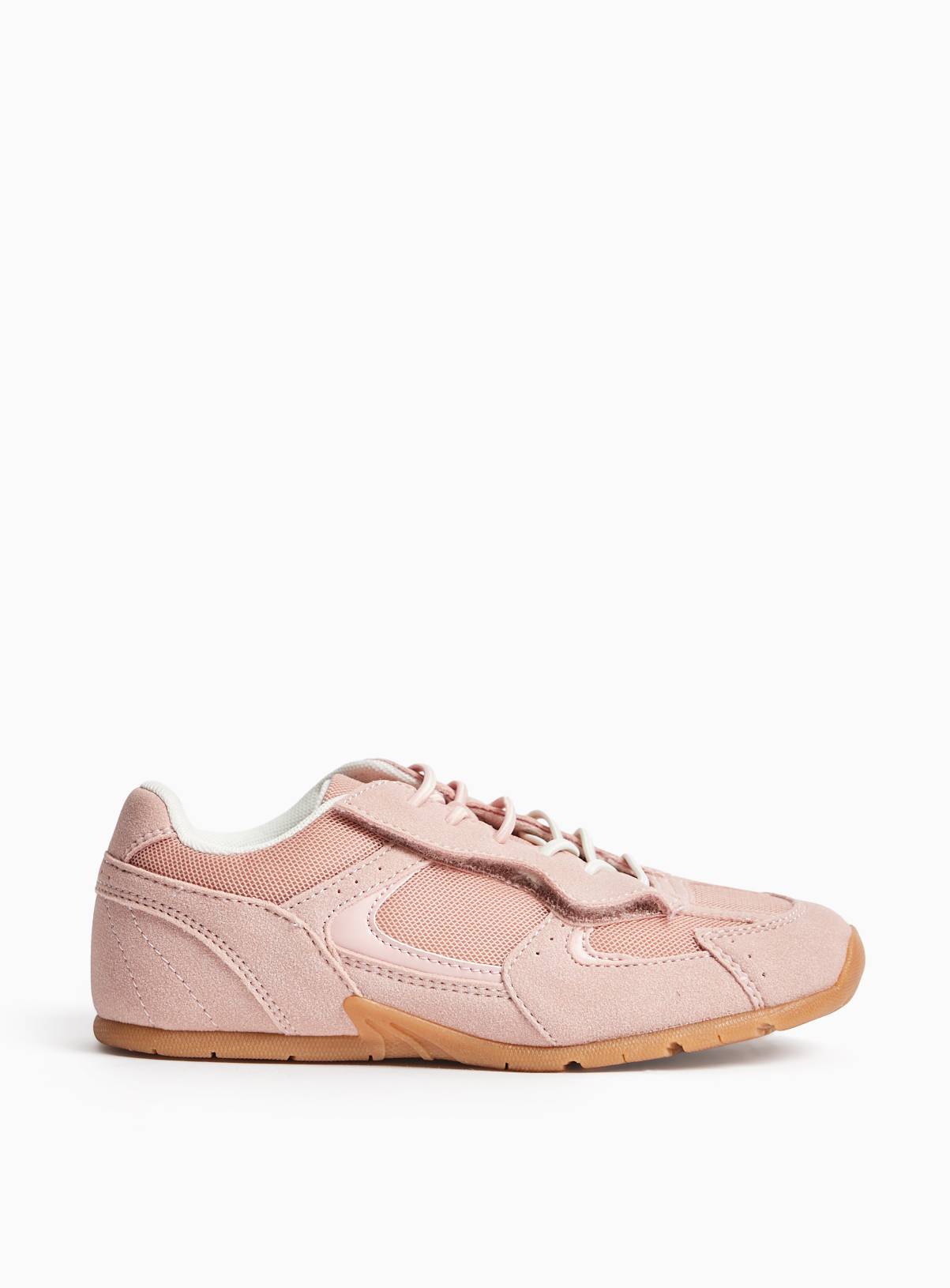 Pink Low Profile Contrast Lace Trainers 12 Infant - Image 4