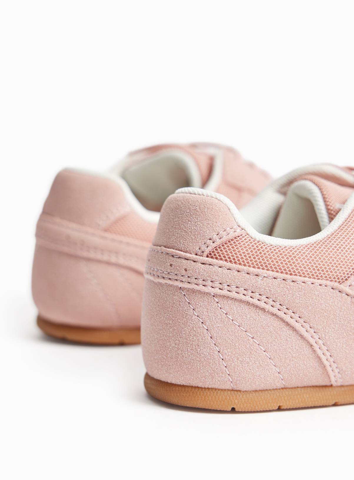 Pink Low Profile Contrast Lace Trainers 12 Infant - Image 5
